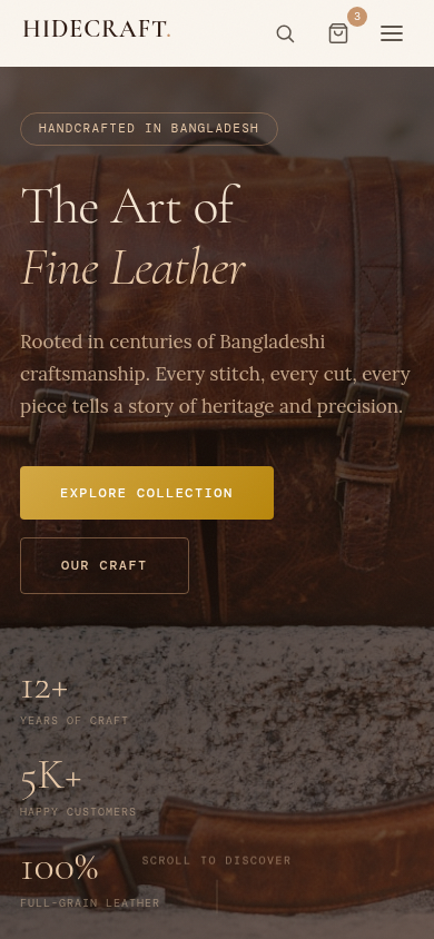 HIDECRAFT - Premium Handcrafted Leather Goods — থিম প্রিভিউ